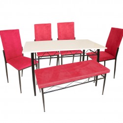 Bergama Mega  - Gözde Banklı Mutfak Masa Takımı (6 Kişilik)