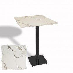 Dalgalı Kare Bistro Wermodin Masa 67x67 cm Tokyo Serisi (ESB) - Afyon Mermer