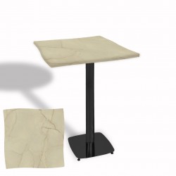 Dalgalı Kare Bistro Wermodin Masa 67x67 cm Tokyo Serisi (ESB) - Golden Marble