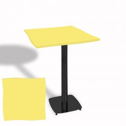 Dalgalı Kare Bistro Wermodin Masa 67x67 cm Tokyo Serisi (ESB) - Neon Sarı