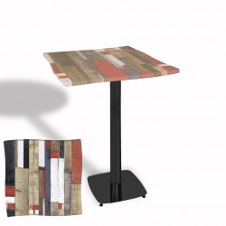 Dalgalı Kare Bistro Wermodin Masa 67x67 cm Tokyo Serisi (ESB) - Redwood