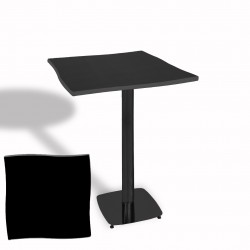 Dalgalı Kare Bistro Wermodin Masa 67x67 cm Tokyo Serisi (ESB) - Siyah