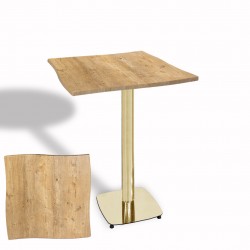 Dalgalı Kare Bistro Wermodin Masa 67x67 cm Tokyo Serisi (Gold) - Avalon Pine