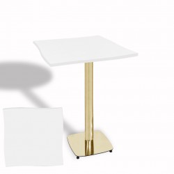 Dalgalı Kare Bistro Wermodin Masa 67x67 cm Tokyo Serisi (Gold) - Beyaz