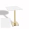Dalgalı Kare Bistro Wermodin Masa 67x67 cm Tokyo Serisi (Gold) - Beyaz