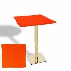 Dalgalı Kare Bistro Wermodin Masa 67x67 cm Tokyo Serisi (Gold) - Kırmızı