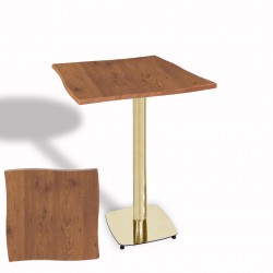 Dalgalı Kare Bistro Wermodin Masa 67x67 cm Tokyo Serisi (Gold) - Novagento