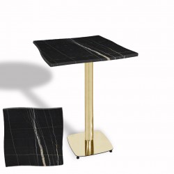 Dalgalı Kare Bistro Wermodin Masa 67x67 cm Tokyo Serisi (Gold) - Palazzo