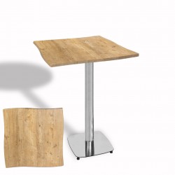 Dalgalı Kare Bistro Wermodin Masa 67x67 cm Tokyo Serisi (Kromnikel) - Avalon Pine