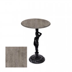 Bistro Döküm Ayak Çipa Angel Masa -  (Werzalit, Wermodin ve Allzalit Tabla 60 cm çap) - Kahve Oxid