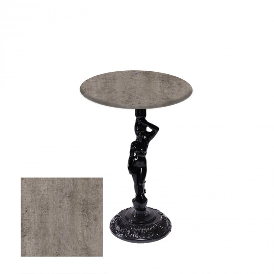 Bistro Döküm Ayak Çipa Angel Masa -  (Werzalit, Wermodin ve Allzalit Tabla 70 cm çap) - Kahve Oxid