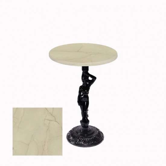 Bistro Döküm Masa (Çipa Angel Werzalit Yuvarlak Q 60cm)  - Golden Marble