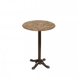Bistro Döküm Ayak Çipa Masa -  (Werzalit, Wermodin ve Allzalit Tabla 70 cm çap) - Edgy Wood