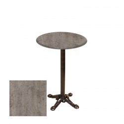 Bistro Döküm Ayak Çipa Masa -  (Werzalit, Wermodin ve Allzalit Tabla 60 cm çap) - Kahve Oxid