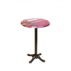 Bistro Döküm Masa (Çipa Werzalit Yuvarlak Q 60cm)  - Red Wood