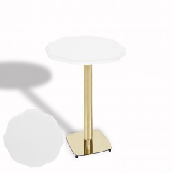 Papatya Bistro Wermodin Masa Yuvarlak 67 cm (Gold) - Beyaz