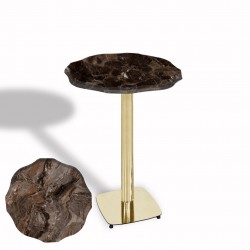 Papatya Bistro Wermodin Masa Yuvarlak 67 cm (Gold) - Marrakesh