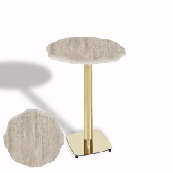 Papatya Bistro Wermodin Masa Yuvarlak 67 cm (Gold) - Monaco