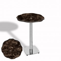 Papatya Bistro Wermodin Masa Yuvarlak 67 cm (Kromnikel) - Karacabey Mermer