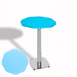 Papatya Bistro Wermodin Masa Yuvarlak 67 cm (Kromnikel) - Turkuaz