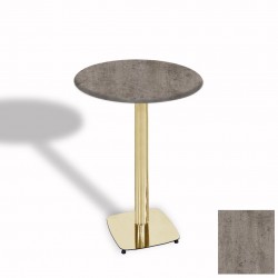 Tokyo Bistro Werzalit Masa Yuvarlak 60 cm (Gold) - Kahve Oxid