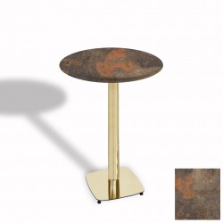 Tokyo Bistro Werzalit Masa Yuvarlak 60 cm (Gold) - Metalic Oxid 1