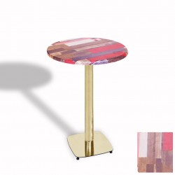 Tokyo Bistro Werzalit Masa Yuvarlak 60 cm (Gold) - Redwood