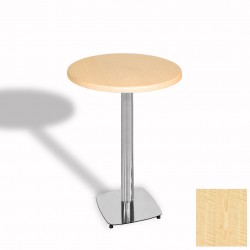 Tokyo Bistro Werzalit Masa Yuvarlak 60 cm (Kromnikel) - Akçaağaç