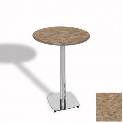 Tokyo Bistro Werzalit Masa Yuvarlak 60 cm (Kromnikel) - Edgy Wood