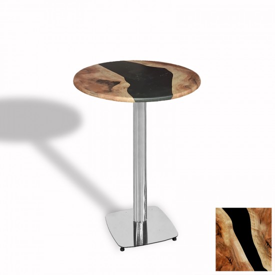 Bistro Masa Tokyo Kromnikel - (Werzalit, Wermodin ve Allzalit Tabla 60 cm çap) - Epoxy Bistro Masa Tokyo Kromnikel - (Werzalit, Wermodin ve Allzalit Tabla 60 cm çap) - Epoxy