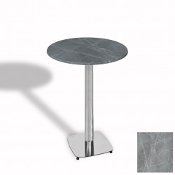 Tokyo Bistro Werzalit Masa Yuvarlak 60 cm (Kromnikel) - Light Temperado