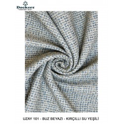 Uzay / Galaxy Lux Döşemelik Kumaş - 101 Buz Beyazı - Kırçıllı Su Yeşili