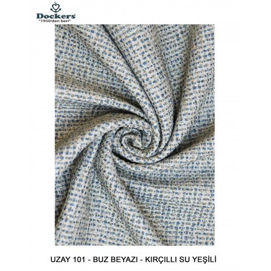 Uzay / Galaxy Lux Döşemelik Kumaş - 101 Buz Beyazı - Kırçıllı Su Yeşili