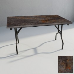 Banket Katlanır Masa (Werzalit, Allzalit. Vermodin Tabla 80x140) - Metalic Oxid 3