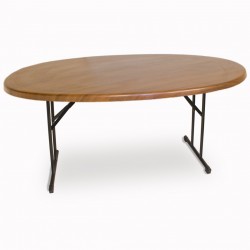 Banket Katlanır Masa (Werzalit, Allzalit. Vermodin Tabla 94x146) - Koyu Ahşap