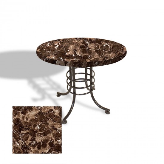 Buket Mega Laminat Yuvarlak Mutfak Masası Q100 - Karacabey Marble