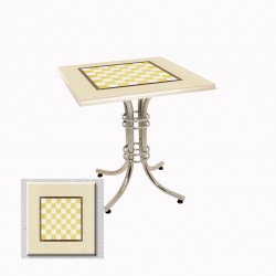 Buket Werzalit Kare Mutfak Masası 80X80 - Santranç Krem