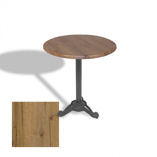 Çipa Döküm Ayak Yuvarlak Masa Çap 90cm - (Werzalit, Wermodin ve Allzalit Tabla) - Canyon Palace Oak