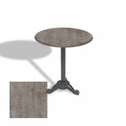 Çipa Döküm Ayak Yuvarlak Masa Çap 90cm - (Werzalit, Wermodin ve Allzalit Tabla) - Kahve Oxid