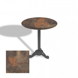 Çipa Döküm Ayak Yuvarlak Masa Çap 90cm - (Werzalit, Wermodin ve Allzalit Tabla) - Metalic Oxid 1