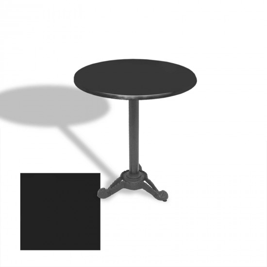 Çipa Döküm Ayak Yuvarlak Masa Çap 90cm - (Werzalit, Wermodin ve Allzalit Tabla) - Siyah