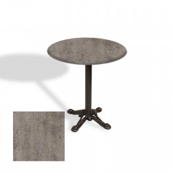 Çipa Döküm Ayak Yuvarlak Masa Çap 90cm - (Werzalit, Wermodin ve Allzalit Tabla) - Kahve Oxid