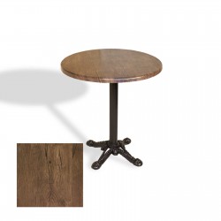 Çipa Döküm Ayak Yuvarlak Masa Çap 90cm - (Werzalit, Wermodin ve Allzalit Tabla) - Rustic Dark