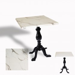 Çipa 1001 Döküm Ayak Kare Masa 60X60 cm - (Werzalit, Wermodin ve Allzalit Tabla) - Afyon Mermer
