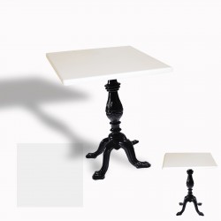 Çipa 1001 Döküm Ayak Kare Masa 60X60 cm - (Werzalit, Wermodin ve Allzalit Tabla) - Beyaz