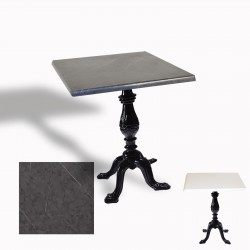Çipa 1001 Döküm Ayak Kare Masa 60X60 cm - (Werzalit, Wermodin ve Allzalit Tabla) - Grey Marble