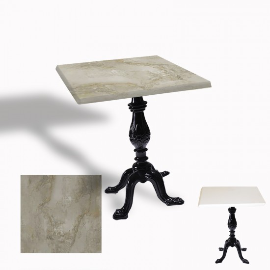 Çipa 1001 Döküm Ayak Kare Masa 80X80 cm - (Werzalit, Wermodin ve Allzalit Tabla) - Irony
