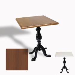 Çipa 1001 Döküm Ayak Kare Masa 70x70 cm - (Werzalit, Wermodin ve Allzalit Tabla) - Koyu Ahşap