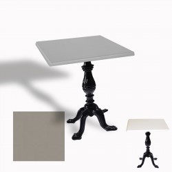 Çipa 1001 Döküm Ayak Kare Masa 70x70 cm - (Werzalit, Wermodin ve Allzalit Tabla) - Koyu Gri