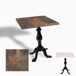 Çipa 1001 Döküm Ayak Kare Masa 60X60 cm - (Werzalit, Wermodin ve Allzalit Tabla) - Metalic Oxid 1